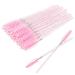 Ukerdo 50pcs Mascara Wands Disposable Extensions Eyelash Spoolie Angled Brush Applicators Lash Comb Eyebrow Make Up Cleasing Tool Kits Pink