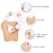 Organic Silicone Baby Teething Toy Bracelet Set - Healifty Beaded Rings & Wooden Shapes x2 - Beige 8x8cm - Buy Online on GoSupps.com