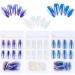 Flofia 72 pcs wrong nails to stick on glossy artificial fingernails almond artificial nails false nail tips fake nail for gluing for women girls diy nail tips