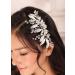 Kercisbeauty Wedding Bridal Headpiece Vintage Boho Hair Comb with Rhinestones Flower Garden Wedding Jewelry for Brides Bridesmaid Dainty Handmade Art Deco