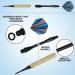 24Pc Aluminum Dart Shafts Set w/ O Rings & Sharpener - Black/Silver - Buy Online on GoSupps.com