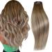 Runature real hair treat extensions balayage brown blonde 55cm long drinking real hair balayage ash brown ombre midblond remy real hair brawl 100g #3/8/22 55cm 2-trusts #3/8/22