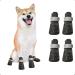 Waterproof dog boots paw protection non -slip dog shoes with adjustable reflective straps for small medium and large dogs 4 pieces (size L black) L black