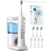 AGPTEK Toothbrush Flosser Electric Toothbrush and Water Flossing Combo 7 Replace Brush Head 5 Adjustable Modes 2 Charger Ways Detachable 500ml Water Reservoir Portable Tube for Travel Use