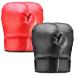 PiscatorZone 2 Pair Adult Boxing Gloves Black & Red Punching Gloves Kickboxing Professional Gloves for Punch Bag
