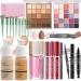 YBUETE Makeup Set Makeup Set for Women Full Kit Makeup Gift Set Foundation Eyeshadow Eyeliner Eyebrow Pencil Counter Highlighter Stick Blusher Lip Gloss Brush Set Sponges Makeup Bag Set B