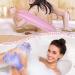 4 Pack Exfoliating Shower Bath Gloves Back Scrubber Set for Women Men Children - Skin Exfoliation and Cleansing - Stretchable Pull Strap Washcloth - Pink Purple - Buy Online on GoSupps.com