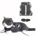 Cat dishes with a leash outbreak -proof cat leash with dishes for cats cat dishes and line set breathable reflective Cat harness breast dishes for for large cats (L gray)