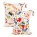 ALVABABY 2pcs Baby Cloth Nappies Wet Dry Bags Waterproof Reusable with Two Zippered Pockets Travel Beach Pool Gym Bag for Swimsuits LZ0708-UK Lz0708 2PCS