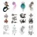 SanerLian Jellyfish Octopus Temporary Tattoo Sticker Squid Fake Tatoo Cartoon Boys Girls Kids Party Favor Hand Arm Waterproof 10.5X6cm Set of 12 (SF166)