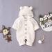 Baby Knitted Hooded Romper Bodysuit | Long Sleeve Jumpsuit 12-18 Months | White-Hairball | Fall/Winter Clothes for Boy/Girl - Buy Online on GoSupps.com