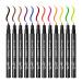SUMEITANG 12 Pcs Matte Liquid Colored Eyeliner Set, Colorful Neon Eye Liners For Women Waterproof Smudge Proof Highly Pigmented Rainbow Eyeliner Pencil Quick Dry Eyes Makeup Pen 12 Colors Kit B Set 12 Color