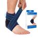 Ankle Brace with Adjustable Compression Strap and Supportive Stays for Weak Sprained Ankle Chronic Ankle Pain Sports Injury Recovery (L/XL)