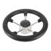 DasMarine 5 Spoke 11" Dia. Boat Steering Wheel,3/4" Shaft,25 Degree Dish,304 Stainless Steel Steering Wheel with Black PU Foam (11" Without knob)