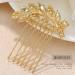 Foyte Crystal Bride Wedding Hair Comb - Gold Leaf Bridal Headpiece for Women and Girls - Buy Online on GoSupps.com