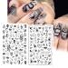 Black Skull Goth 3D Nail Stickers - 8 Pcs Designer Decals for Acrylic Nails - Buy Online on GoSupps.com