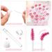 80-Piece Disposable Mascara Brushes Set | Empty Diamond Wand Tubes and Eyelash Brush Spoolies Makeup Tool for Extensions - Pink - Buy Online on GoSupps.com