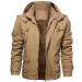 Hanxiulin fleece plush jacket fluffy warm zipper wool jacket men warm winter jacket windproof coat thick loose slim warm outdoor autumn winter coat winter jacket khaki 3xl