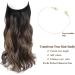 Invisible Secret 20 Hair Extensions with Adjustable Clips, Brown Highlights, Synthetic Curly Hair Piece for Women - Buy Online on GoSupps.com