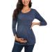 Love2Mi Maternity Top Short Sleeve Pregnancy T-Shirt Summer Tunic L Navy-l
