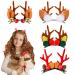 4 Pairs Christmas Deer Antler Hair Clips Cute Reindeer Antler Barrettes Plush Xmas Deer Horn Ears Hair Clips Pins Christmas Party Headwear for Girls Women