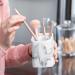 ZCCZ White Marble Toothbrush Holder - Elegant Bathroom Organizer for Electric Brushes & Makeup - No Removable Tray - Buy Online on GoSupps.com