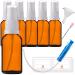 Handsunity 20 ML-6Stk spray glass bottle-pharmacy amber glass bottle set with white atomizer glass spray bottle made of brown las including 17 accessories 20ml 6 pieces White cap
