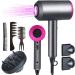 Flintronic ions F hn AC Motor 2000W Hair dryer quick drying hair dryer professional salon hair holder with hot/cold button 3 styling nozzles and diffuser for hair salon and family #3 gray