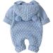 Baby Knitted Hooded Romper Bodysuit | Long Sleeve Onesie Jumpsuit 12-18 Months Light Blue-Hairball - Buy Online on GoSupps.com