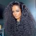 13x6 Transparent Lace Front Wigs Human Hair Curly Human Hair Wigs for Black Women 200% Density Glueless Lace Frontal Wigs Brazilian Virgin Human Hair Pre Plucked Bleached Knots Curly Wigs (26inch) 26 Inch