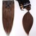 Real Remy Human Hair Extensions - 8pcs Clip In Extensions 90g 40cm (#4 Medium Brown) - International Shipping - Buy Online on GoSupps.com