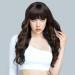ENTRANCED STYLES Dark Brown Wig with Bangs â€“ Long Wavy Synthetic Wig with Blonde Highlights for Women | Heat Resistant & Natural Look - Buy Online on GoSupps.com