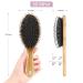 Boar Bristle Hair Brush Comb Set for Curly Thick Hair - Bamboo Paddle Detangler for Women, Men, Kids - Natural Wood Color - Buy Online on GoSupps.com