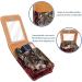 Buy Leather Lipstick Case Organizer with Mirror - Mini Lip Gloss Holder Bag | Fox Leaves Forest Design - International Shipping Available - Buy Online on GoSupps.com