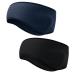 Yepnfro headband sports winter for women men ear warmer headband fleece sports for bicycle helmet bicycle running hiking and jogging black+blue