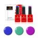 Bluesky Gel Nail Polish Set Percipitation Dc112 Blue Eyeshadow 80639 Purple Pleasure Neon28 Green Turquoise Rainbow Unicorn 3 x 5 ml (Requires Curing Under UV or LED Lamp) Rainbow Unicorn 5.00 ml (Pack of 3)