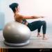 Gray Exercise Ball Chair with Resistance Bands - 55cm, for Yoga, Pilates, Fitness, Home Gym, Office, Pregnancy & Physio - Stability Base & Poster Included - Buy Online on GoSupps.com