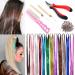 Wensdr Haar-Lametta with tools 12 colors 1800 strands sparkling glossy lametta hair extensions 99 cm hair-lametta strand set for women and girls