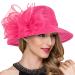 Lady Church Derby Dress Cloche Hat Fascinator Floral Tea Party Wedding Bucket Hat S051 Rose