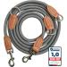 Leitengr n Dog Leash for Big Dogs | 3M Adjustable with 2 Carabiners | Lightweight 300g | Devon Model | Gray Pigeon Gray - 3m x 1.1cm - Buy Online on GoSupps.com