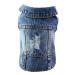 Pet Clothes Dog Jeans Jacket Cool Puppy Denim Dog Shirts for Small Medium Dogs Cats Lapel Vests Vintage Washed Dog Clothes Scratch Design Dog Coat XS Weight (23lb) | Chest (10") Dark Blue