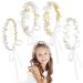 Bencailor 4 Pcs Flower Girl Headband Pearl Rhinestone Hair Accessories for Wedding Bridal Crystal Headband Bridesmaid Flower Girl Hair Accessory for Photography