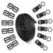 Buckle Strap Set 5/8 Inch: Nylon Webbing Straps 6 Yards Quick Side Release Plastic Buckles Dual Adjustable 6 Pack Tri-Glide Slide Clip 12 PCS Metal D Rings 6 PCS Black