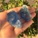 Fluorite 2pcs Pretty Natural raw Blue Fluorite Rough Stone Natural Quartz Crystals Stone for Natural Crystal Rough - Buy Online on GoSupps.com