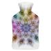 Hot Water Bottle With Lid Peacock Feathers Colorful Rubber Hot Water Bag For Pain Relief Cramps Foot Warmer Hot And Cold Therapy