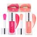 DAGEDA Tinted Lip Oil  Hydrating Lip Glow Oil Plumping Lip Gloss Lip Care Moisturizing Clear Lip Oil for Dry Lips  Nourishing Glossy Glass Lip Oil Gloss Non-Sticky Shine Lip Balm Lip Tint (Color A) Pink and Cherry