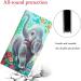 Didan Samsung Galaxy A7 2018 Case - Colorful PU Leather Flip Cover with Stand Full Body Protection Elefant & Flower Motif - Buy Online on GoSupps.com