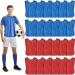 Geyoga 24 Pack Pinnies Scrimmage Vests Practice Jersey for Men Soccer Vests Adult Soccer Training Vest Adult Basketball Jersey Team Practice Vests for Adult Youth Sport Supplies Blue Red