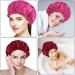 Fuyamp 2 Packs Satin Sleep Cap Adjustable Silky Sleep Bonnet for Women Long Curly Hair Double-Sided Waterproof Satin Hair Cap Extra Large Sleep Satin Bonnet for Women Girls Sleeping Black+Rose Red - Buy Online on GoSupps.com
