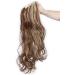 Long Short Claw Ponytail Hair Extension | 24 Inch Curly Light Brown & Ash Blonde | Clip-in Jaw/Claw Synthetic Hairpiece - Buy Online on GoSupps.com